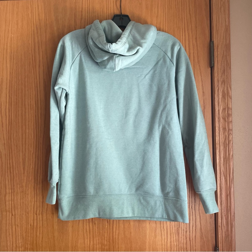 Northface Never Stop Exploring mint green/blue Hoodie with red patch - Picture 8 of 9